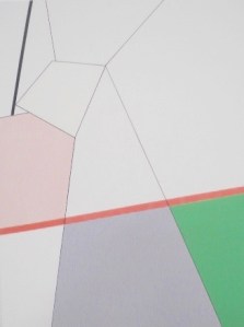 24 x 30cm  x 41 mm acrylic, tape on wood panel $150 